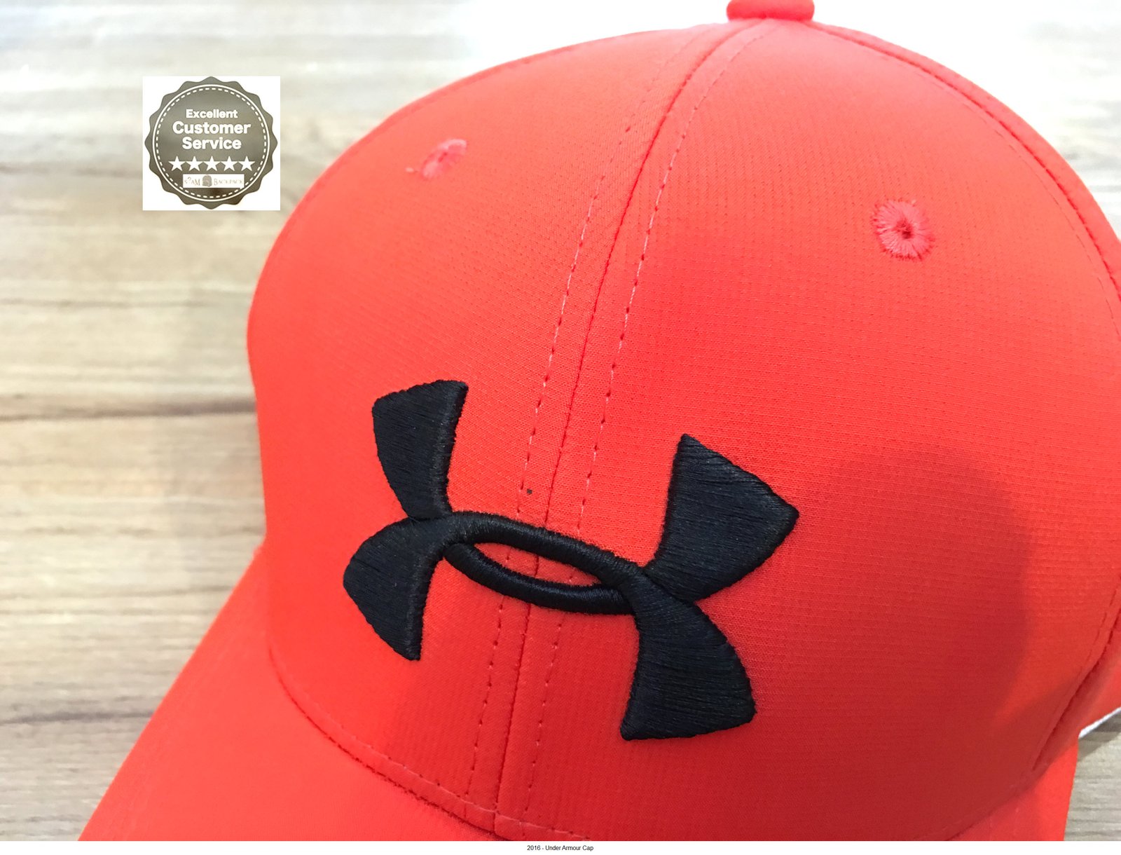 Under Armour - 2016 New Stretch Fit Cap : Free Size (สีส้ม/ โลโก้ดำ) thumbnail 2