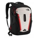 The North Face - New Surge Backpack (สีเทาขาว / ซิปแดง) Black/Fiery Red