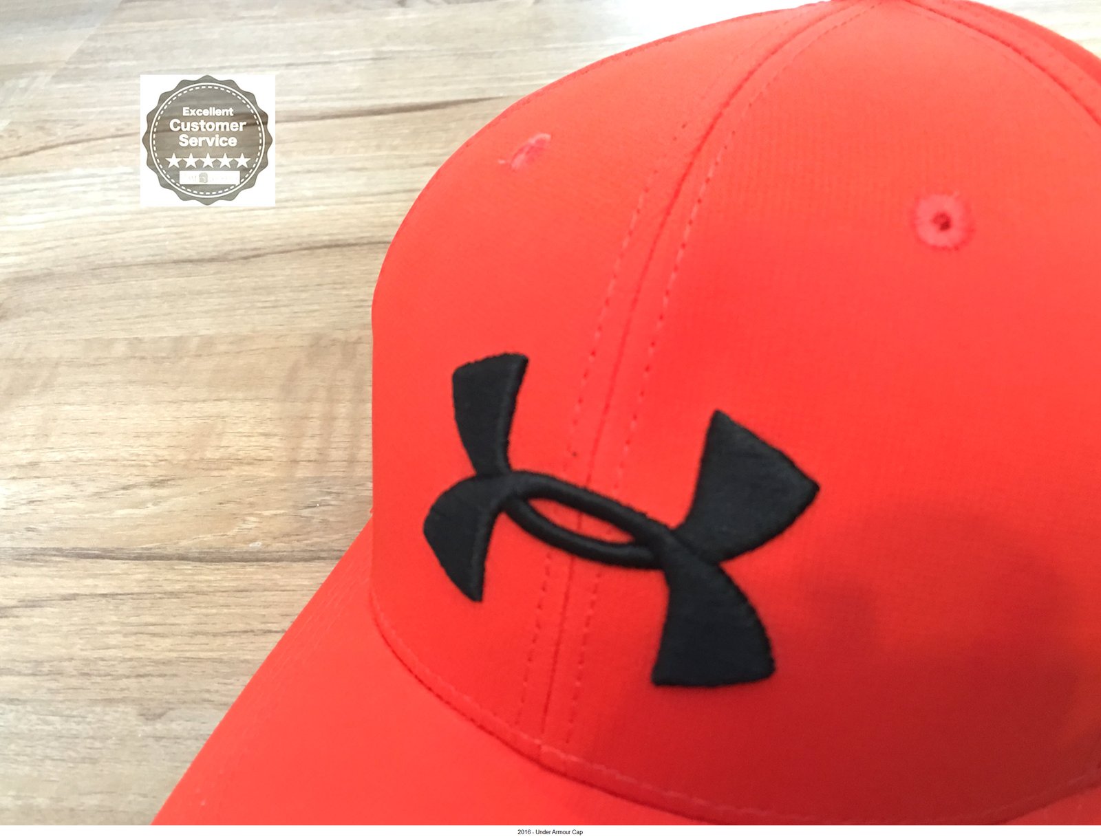 Under Armour - 2016 New Stretch Fit Cap : Free Size (สีส้ม/ โลโก้ดำ) thumbnail 4