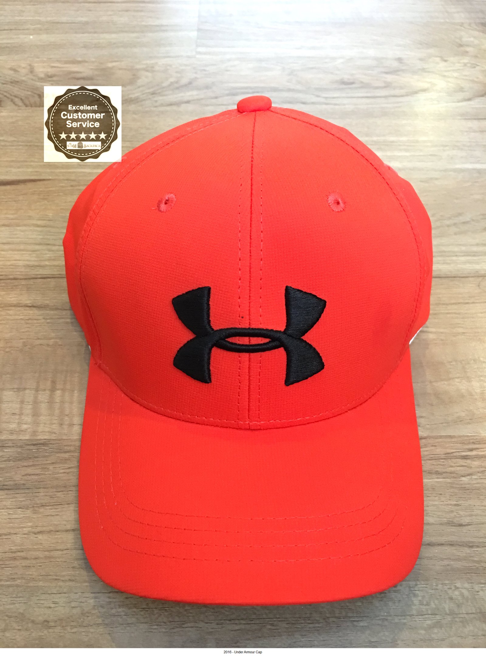 Under Armour - 2016 New Stretch Fit Cap : Free Size (สีส้ม/ โลโก้ดำ) thumbnail 3