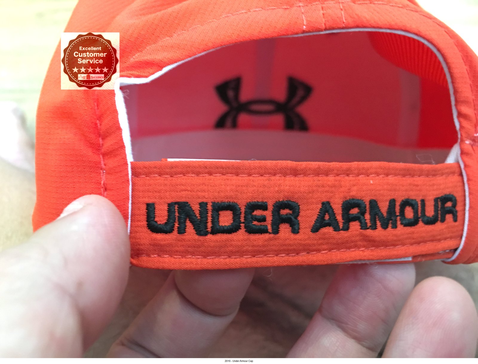 Under Armour - 2016 New Stretch Fit Cap : Free Size (สีส้ม/ โลโก้ดำ) thumbnail 5